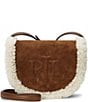 Lauren Ralph Lauren Shearling-Trim Medium Witley Crossbody Bag, Color:Tobacco - Image 1