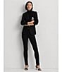 Lauren Ralph Lauren Signature Bullion Patch Two Button Jacquard Blazer, Color:Black - Image 6