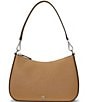 Lauren Ralph Lauren Danni 26 Crosshatch Leather Silver Hardware Medium Shoulder Bag, Color:Camel - Image 1