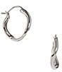 Lauren Ralph Lauren Silver Tone Huggie Hoop Earrings - Image 1