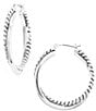 Lauren Ralph Lauren Silver Twisted Hoop Earrings - Image 1