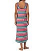 Color:Multi Stripe - Image 2 - Sleeveless Jersey Knit Striped Maxi Nightgown