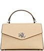 Lauren Ralph Lauren Farrah Small Leather Satchel Bag, Color:Beige - Image 1