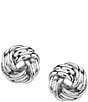 Color:Silver - Image 1 - Small Knot Stud Earrings