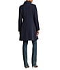 Lauren Ralph Lauren Solid Crepe Notch Collar Single Breasted Coat, Color:Midnight - Image 2