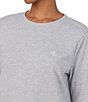 Lauren Ralph Lauren Solid Long Sleeve Crew Neck Herringbone Knit Cotton Pant Pajama Set - Image 3