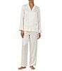 Lauren Ralph Lauren Solid Long Sleeve Notch Collar Matte Satin Pant Pajama Set - Image 1