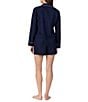 Lauren Ralph Lauren Solid Long Sleeve Notch Collar Woven Cotton Boxer Pajama Set - Image 2