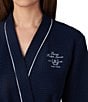 Lauren Ralph Lauren Solid Long Sleeve Shawl Collar Kimono Waffle Terry Knit Short Robe - Image 3