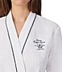 Lauren Ralph Lauren Solid Long Sleeve Shawl Collar Kimono Waffle Terry Knit Short Robe - Image 6