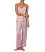 Lauren Ralph Lauren Solid Sleeveless V-Neck Matte Satin Ankle Pant Pajama Set - Image 1