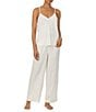 Lauren Ralph Lauren Solid Sleeveless V-Neck Matte Satin Ankle Pant Pajama Set - Image 1