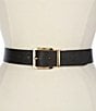 Color:Black/Lauren Tan - Image 1 - Square 1.25#double; Reversible Crosshatch Leather Belt