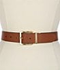 Color:Black/Lauren Tan - Image 2 - Square 1.25#double; Reversible Crosshatch Leather Belt