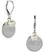 Lauren Ralph Lauren Sterling Silver Logo Pearl Drop Earrings - Image 1