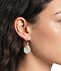 Lauren Ralph Lauren Sterling Silver Logo Pearl Drop Earrings - Image 2