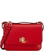 Lauren Ralph Lauren Stitched Nappa Leather Medium Sophee Bag, Color:Red - Image 1