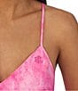 Color:Dark Pink Print - Image 5 - Strappy V-Neck Satin Tie-Dye Nightgown