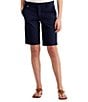 Color:Navy - Image 1 - Stretch Cotton Bermuda Shorts