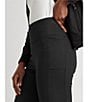 Color:Black - Image 4 - Stretch Cotton-Blend Pull-On Straight Pants