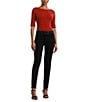 Lauren Ralph Lauren Stretch Cotton Boatneck Elbow-Length Sleeve T-Shirt, Color:Madison Red - Image 3