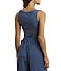 Lauren Ralph Lauren Stretch Cotton Scoop Neck Tank Top, Color:Capri Blue - Image 2