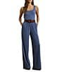 Lauren Ralph Lauren Stretch Cotton Scoop Neck Tank Top, Color:Capri Blue - Image 3