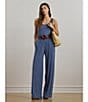 Lauren Ralph Lauren Stretch Cotton Scoop Neck Tank Top, Color:Capri Blue - Image 6