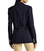 Color:Lauren Navy - Image 2 - Stretch Crepe Wool Blend Notch Lapel Long Sleeve Double Breasted Blazer