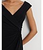 Color:Black - Image 5 - Stretch Jersey Off-the-Shoulder Sheath Dress