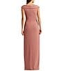 Color:Pink Mahogany - Image 2 - Stretch Jersey Cap Sleeve Twist Waist Sleeveless Gown