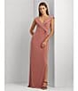 Color:Pink Mahogany - Image 4 - Stretch Jersey Cap Sleeve Twist Waist Sleeveless Gown