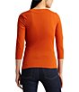 Color:Harvest Orange - Image 2 - Stretch Jersey Surplice V-Neck 3/4 Sleeve Top