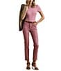 Lauren Ralph Lauren Stretch Knit Crew Neck Short Sleeve Tee, Color:Rose Mauve - Image 3