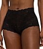 Color:Black - Image 3 - Stretch-Lace High-Rise Boy Short