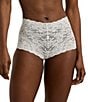 Lauren Ralph Lauren Stretch-Lace High-Rise Boy Short, Color:Ivory - Image 1