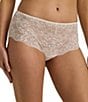 Color:Ivory - Image 3 - Stretch Lace Moderate Coverage Cheeky Hipster Panty