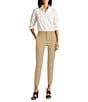 Lauren Ralph Lauren Stretch Mid Rise Skinny Pants, Color:Tan - Image 3