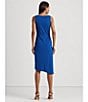 Color:Blue Saturn - Image 5 - Stretch Round Neckline Sleeveless Twist Front Asymmetrical Hemline Dress
