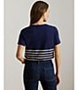 Lauren Ralph Lauren Stripe Embroidered Logo Jersey Tee - Image 5
