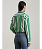 Lauren Ralph Lauren Stripe Point Collar Long Sleeve Button Front Shirt, Color:Green/Blue/White - Image 5