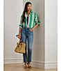 Lauren Ralph Lauren Stripe Point Collar Long Sleeve Button Front Shirt, Color:Green/Blue/White - Image 6