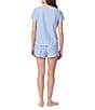 Lauren Ralph Lauren Stripe Print Short Sleeve Crew Neck Knit Shorty Pajama Set - Image 2