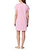 Lauren Ralph Lauren Stripe Short Sleeve Crew Neck Knit Short Nightgown - Image 2