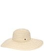 Color:Natural/White - Image 1 - Stripe Straw Sun Floppy Hat