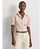Color:Tan/Lilac/Cream Multi - Image 4 - Striped Broadcloth Puff Sleeve Shirt