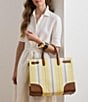 Lauren Ralph Lauren Striped Canvas Extra-Large Devyn Tote Bag - Image 6
