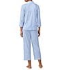 Lauren Ralph Lauren Striped Jersey Notch Collar 3/4 Sleeve Pajama Set - Image 5