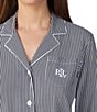 Lauren Ralph Lauren Striped Jersey Notch Collar 3/4 Sleeve Pajama Set - Image 3