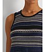 Color:French Navy Multi - Image 5 - Striped Jewel Neck Sleeveless Sweater Top